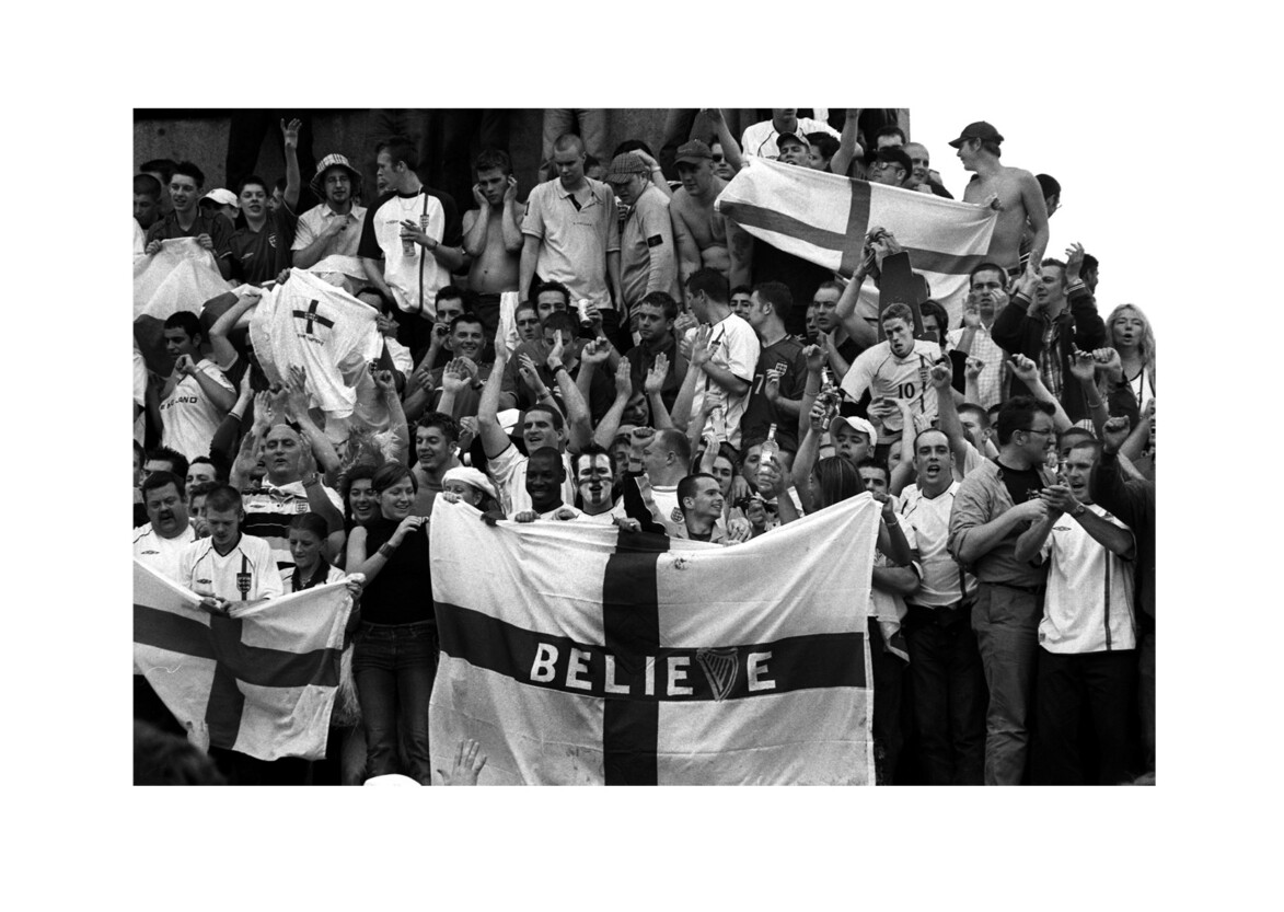 England fans celebrate victory over Denmark / Trafalgar Square WC2 / June 2002