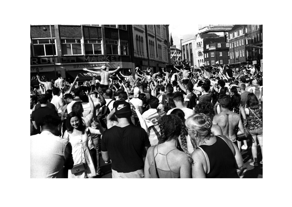 England fans celebrate victory over Sweden / Southwark Street SE1 / June 2018